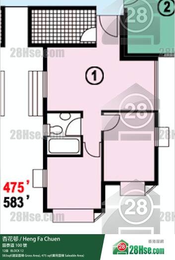 杏花邨 12座7樓 1室 平面圖 杏花邨 12座7樓 1室 平面圖