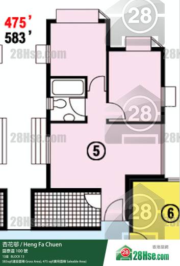 杏花邨 13座6樓 5室 平面圖 杏花邨 13座6樓 5室 平面圖