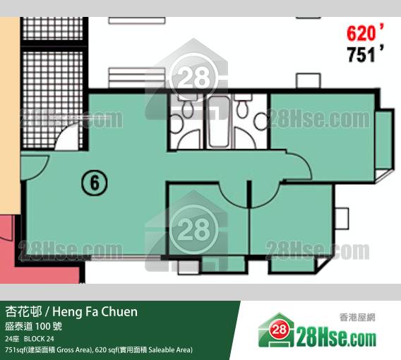 杏花邨 24座17樓 6室 平面圖 杏花邨 24座17樓 6室 平面圖