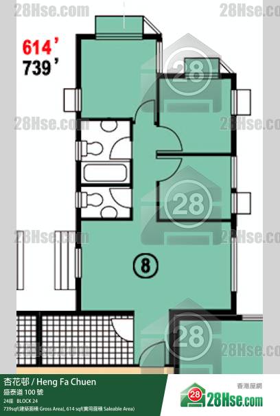 杏花邨 24座 9樓 8室 平面圖 杏花邨 24座 9樓 8室 平面圖