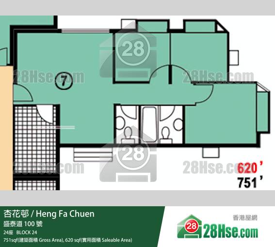 杏花邨 24座7樓 7室 平面圖 杏花邨 24座7樓 7室 平面圖