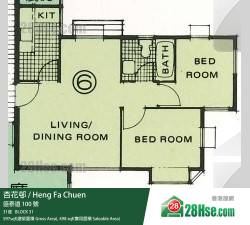 杏花邨 31座18樓 6室 平面圖 杏花邨 31座18樓 6室 平面圖