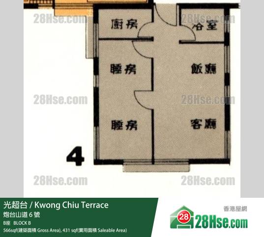 光超台 B座 2樓 4室 平面圖 光超台 B座 2樓 4室 平面圖