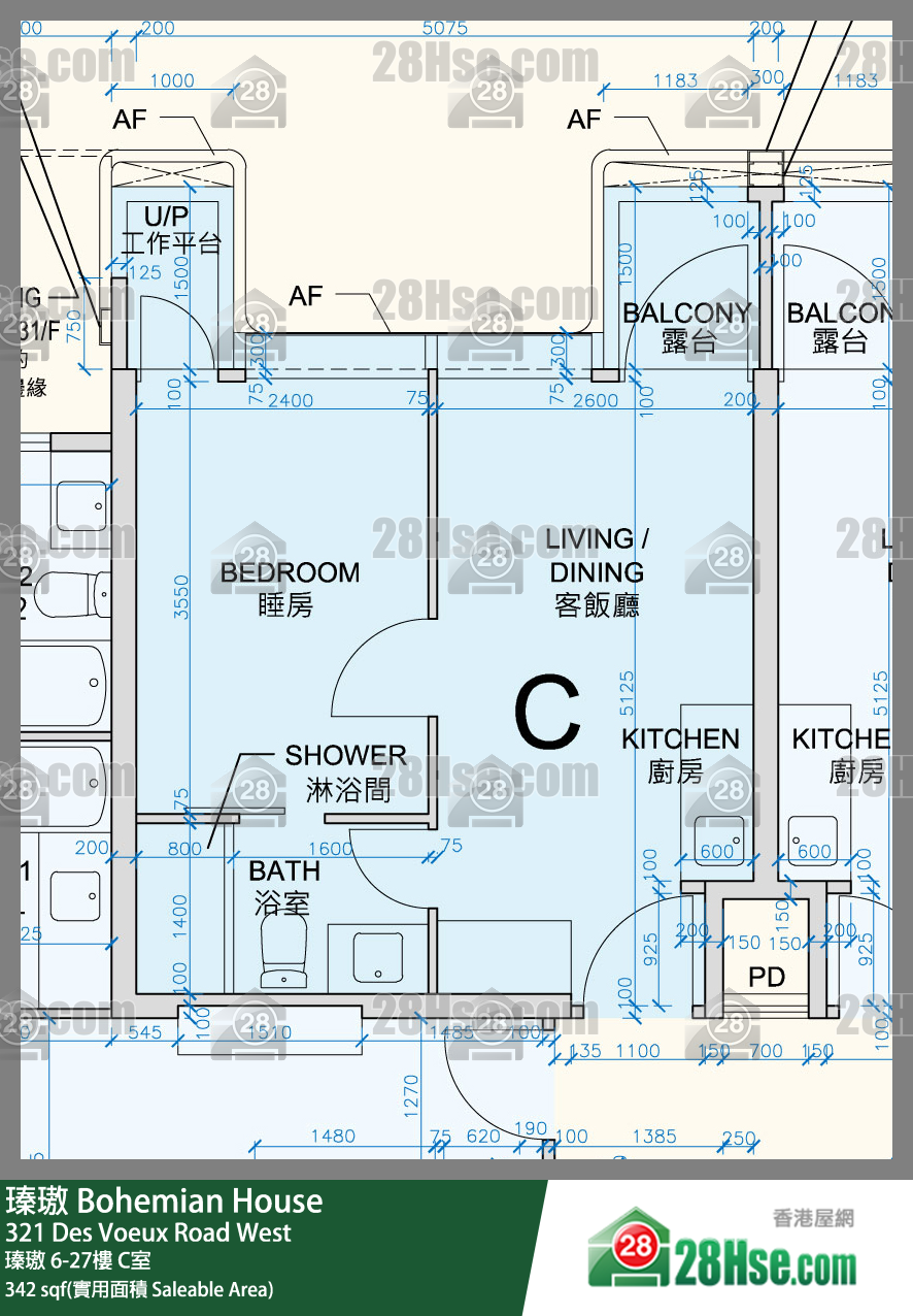 Bohemian House, Flat C, 19/F, Bohemian House FloorPlan