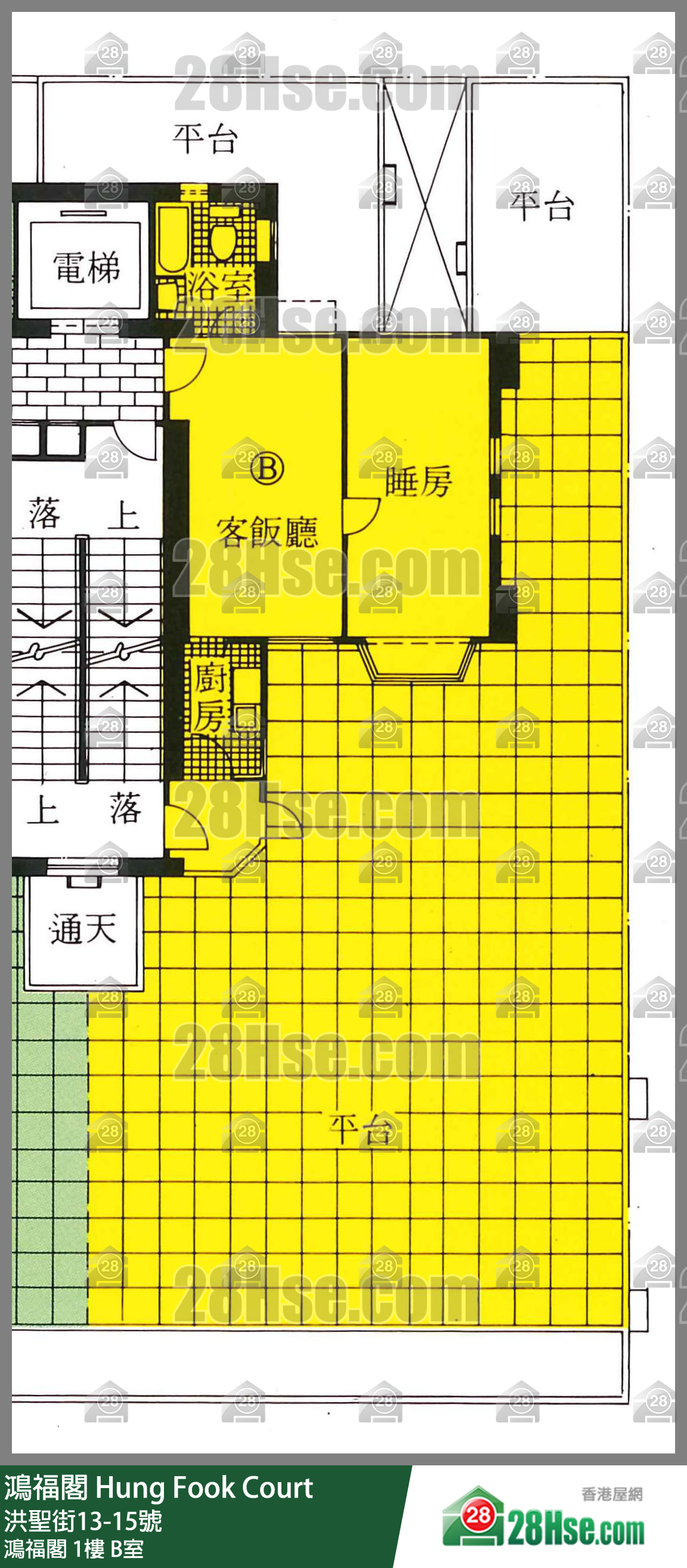 鸿福阁 鸿福阁1楼 B室 平面图