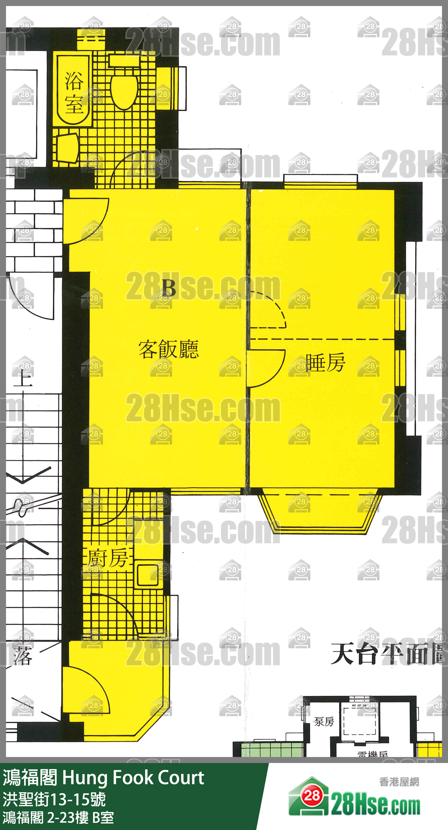 鸿福阁 鸿福阁 23楼 B室 平面图