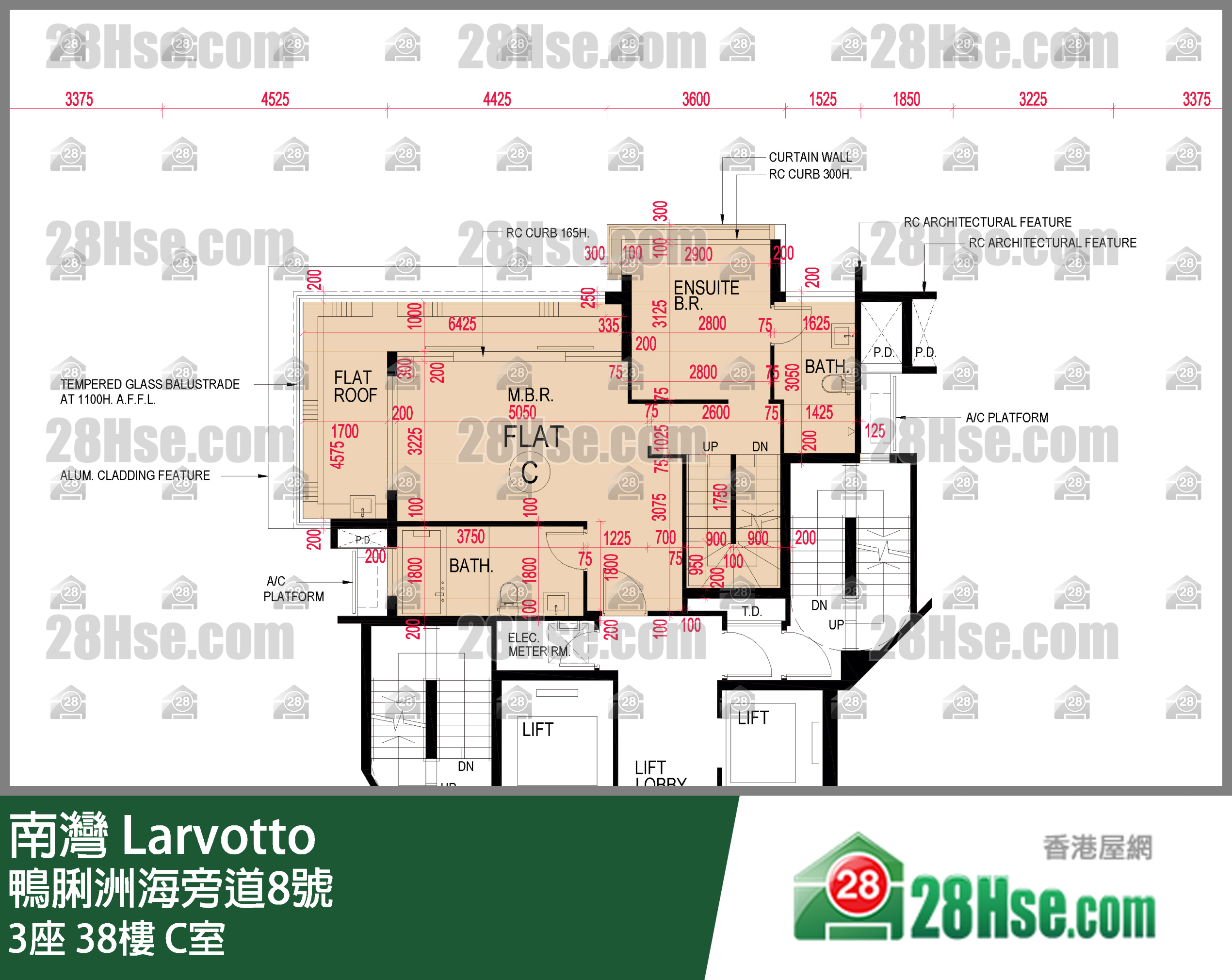 南湾 3座38楼 C室 平面图