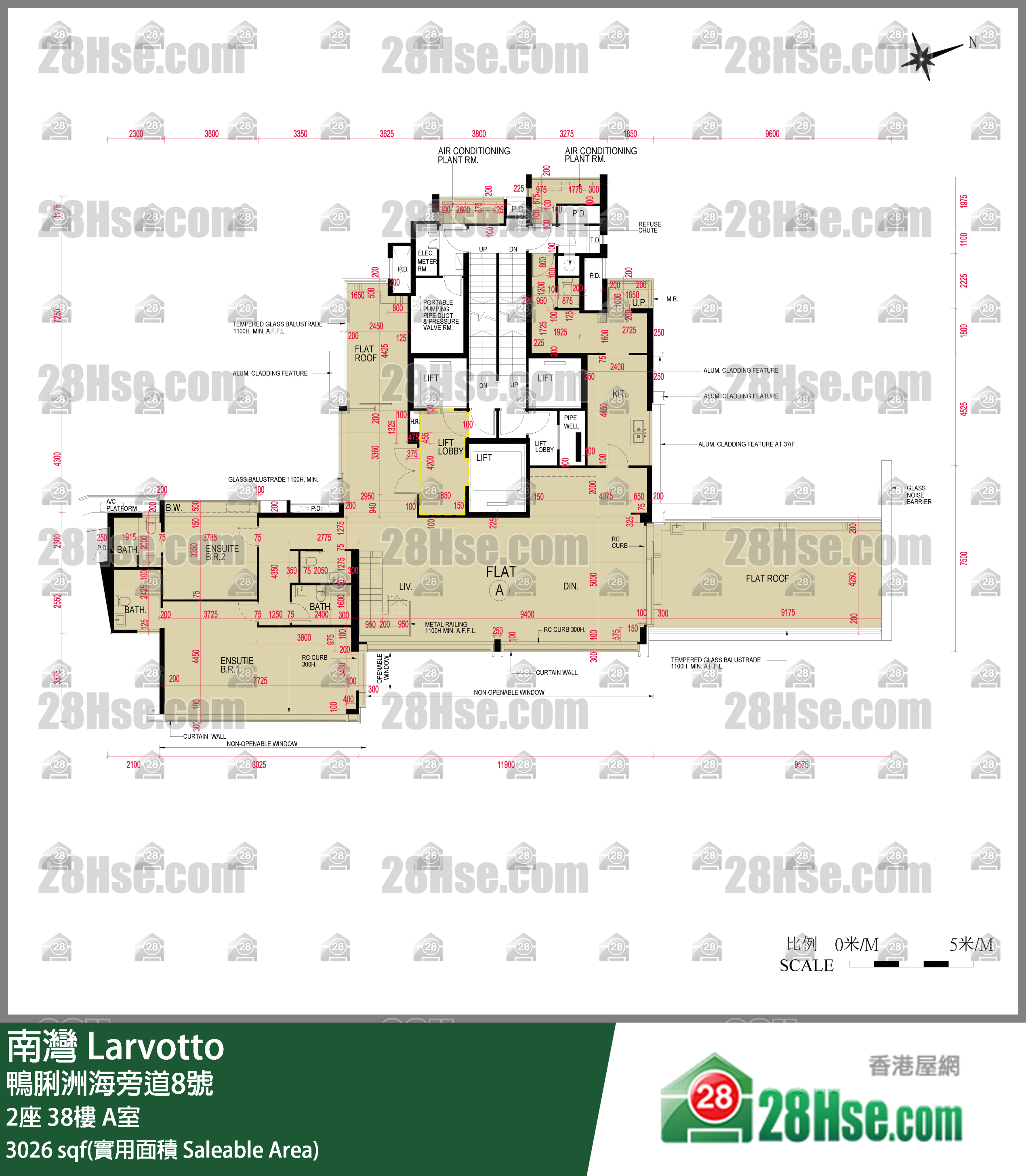 南湾 2座 38楼 A室 平面图