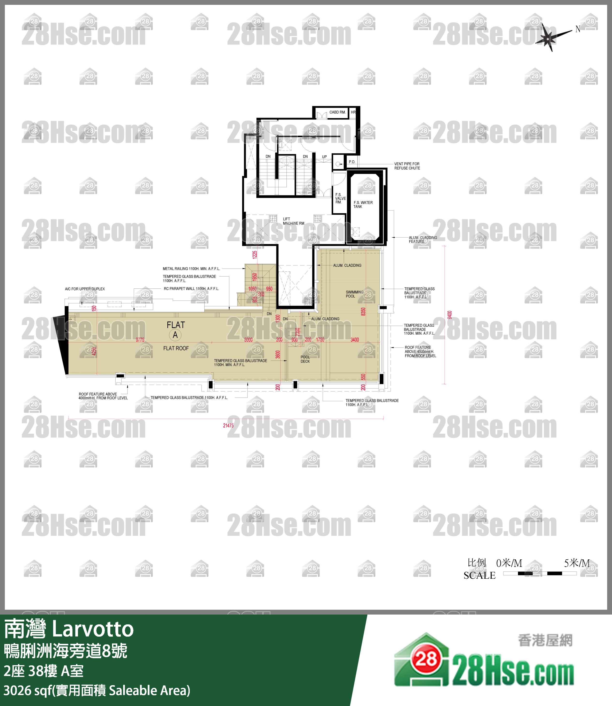 南湾 2座 38楼 A室 平面图