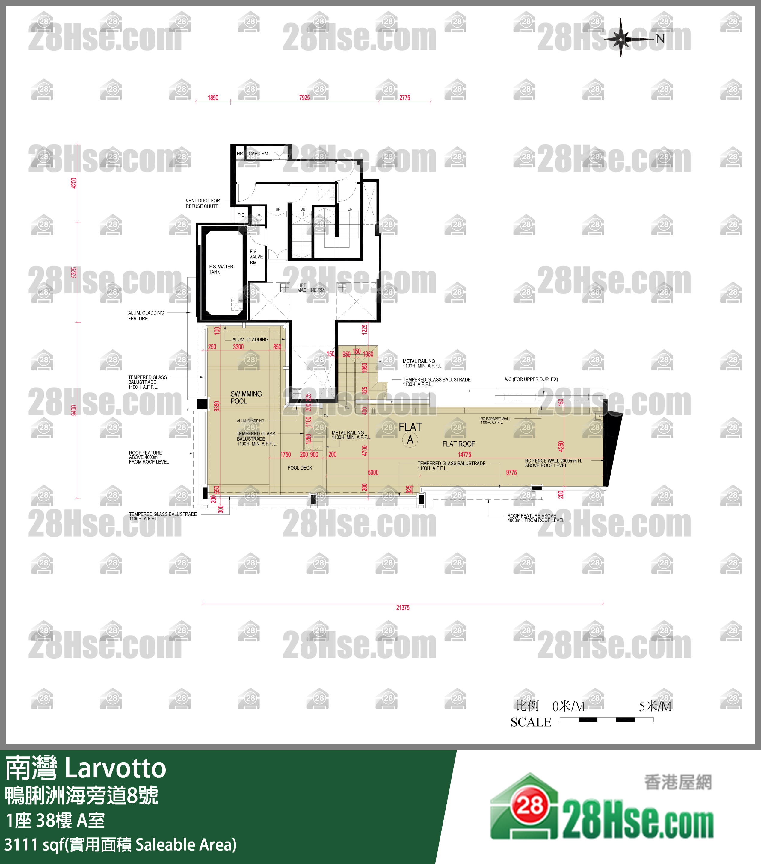 南湾 1座38楼 A室 平面图
