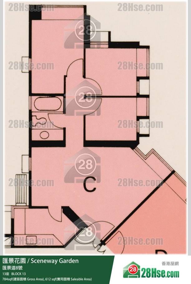 匯景花園 13座5樓 C室 平面圖 匯景花園 13座5樓 C室 平面圖