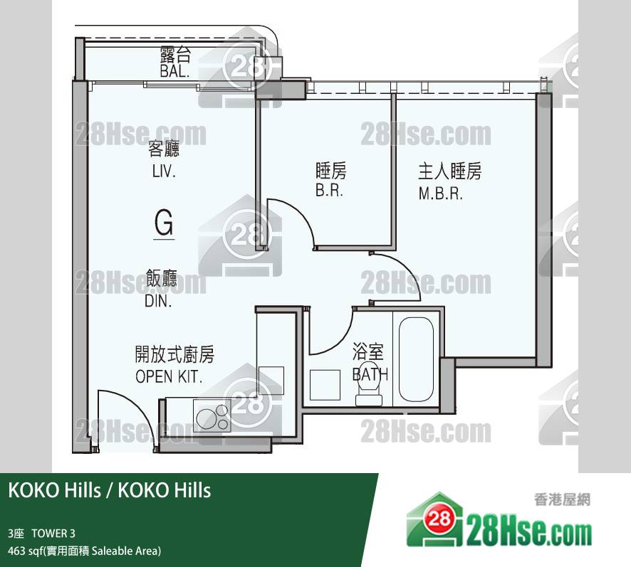 KOKO Hills, Flat G, 7/F, Tower 3 FloorPlan KOKO Hills, Flat G, 7/F, Tower 3 FloorPlan