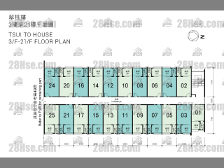 翠桃樓 3-21樓 平面圖