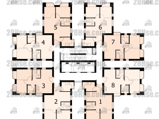 N座 1-32楼 平面图