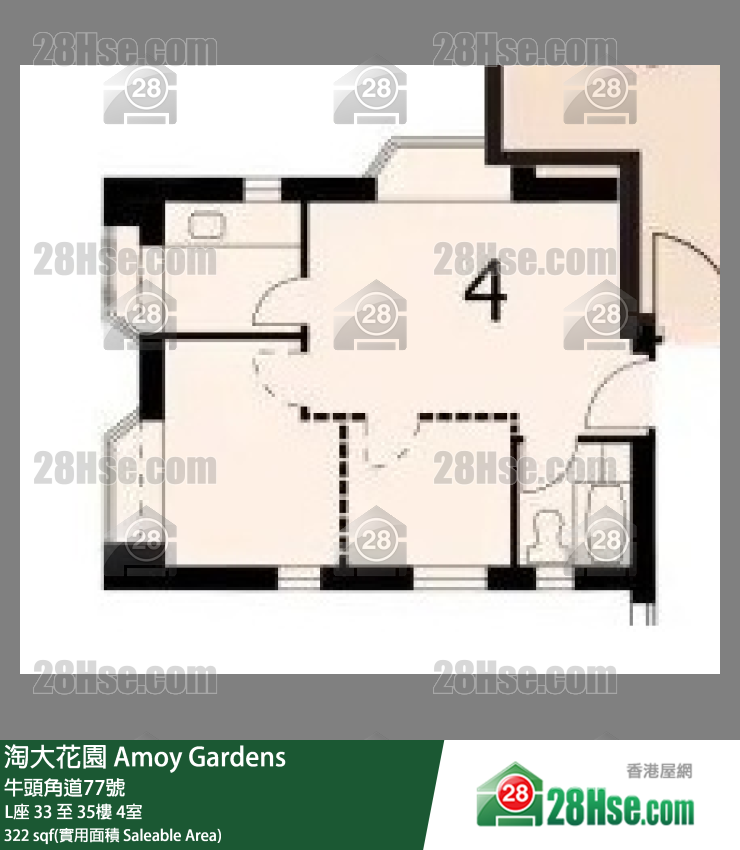 Amoy Gardens,  Flat 4, 34/f, Block L FloorPlan