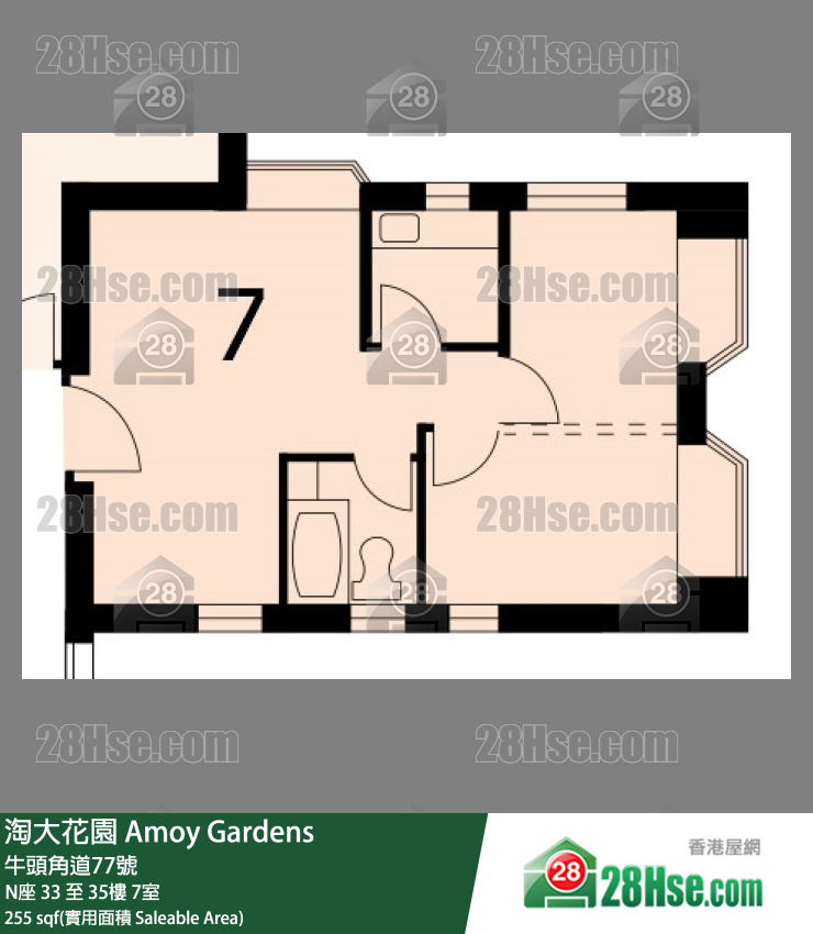 Amoy Gardens,  Flat 7, 34/f, Block N FloorPlan