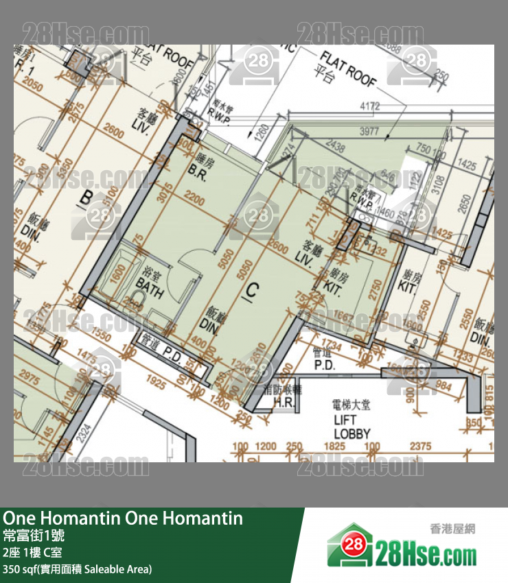 One Homantin 2座 1樓 C室 平面圖