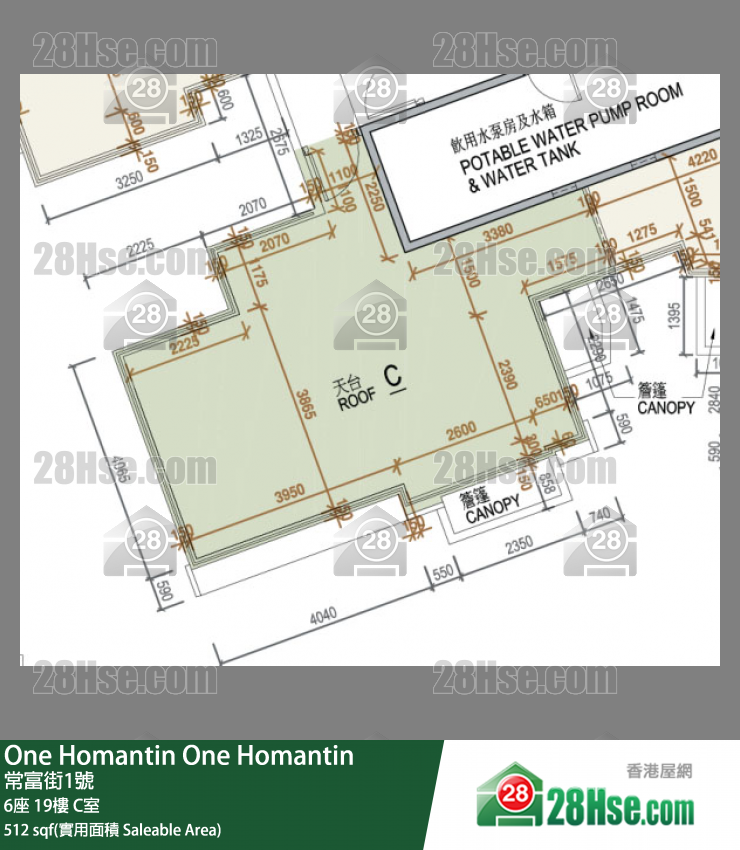 One Homantin 6座 19樓 C室 平面圖
