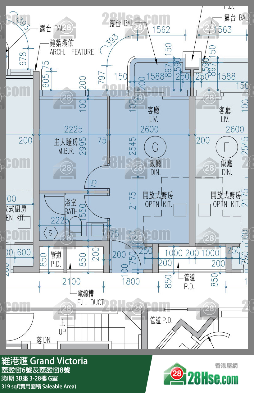 維港滙I 第I期 3B座 27樓 G室 平面圖
