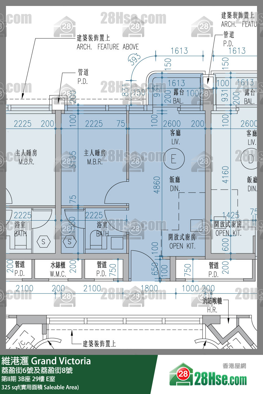维港滙I 第II期 3B座 29楼 E室 平面图