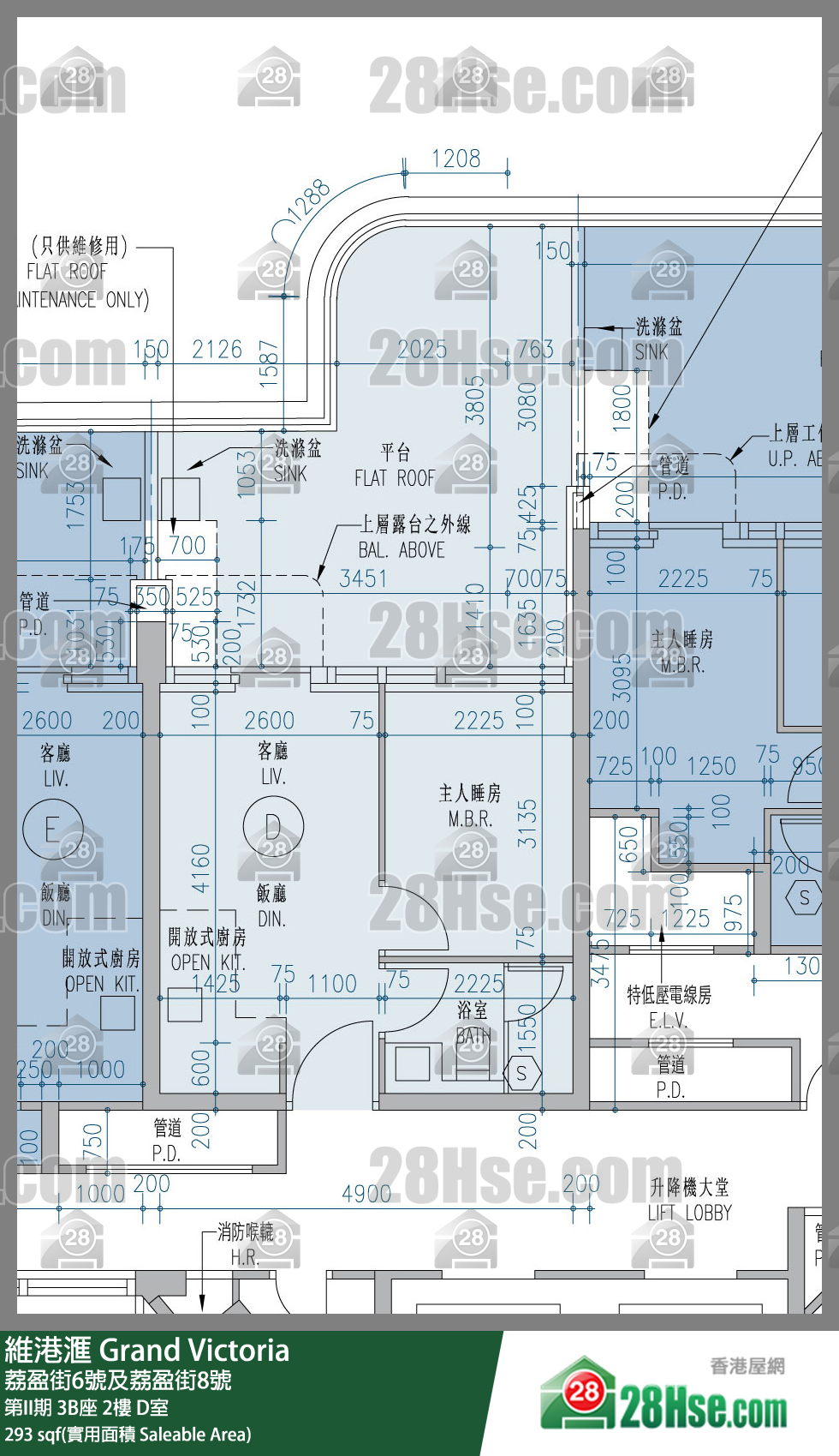 维港滙I 第II期 3B座 2楼 D室 平面图
