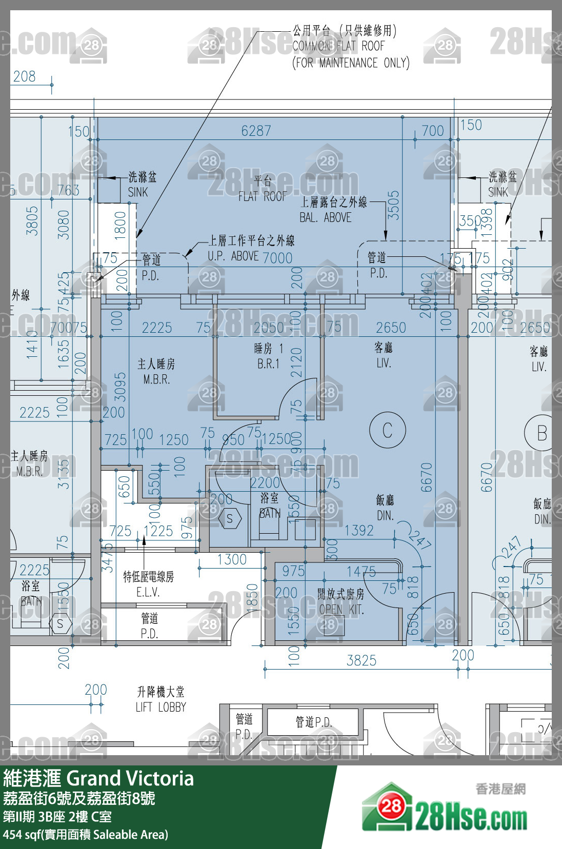 维港滙I 第II期 3B座 2楼 C室 平面图