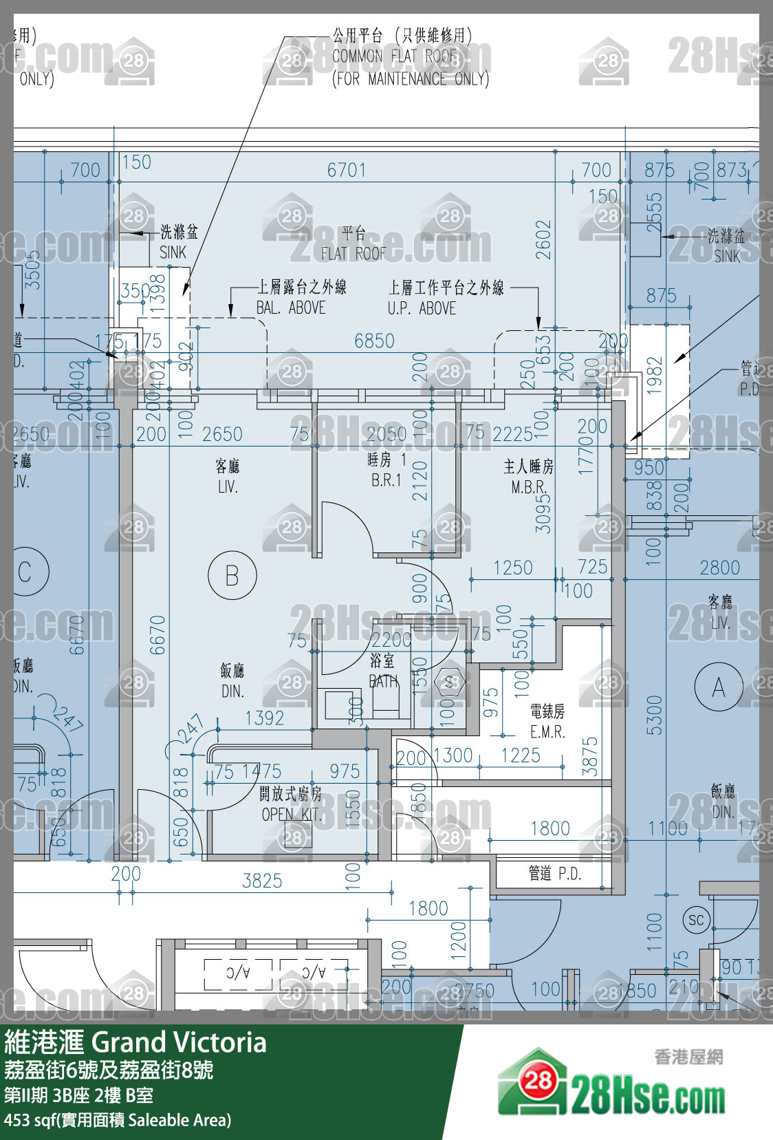 维港滙I 第II期 3B座 2楼 B室 平面图
