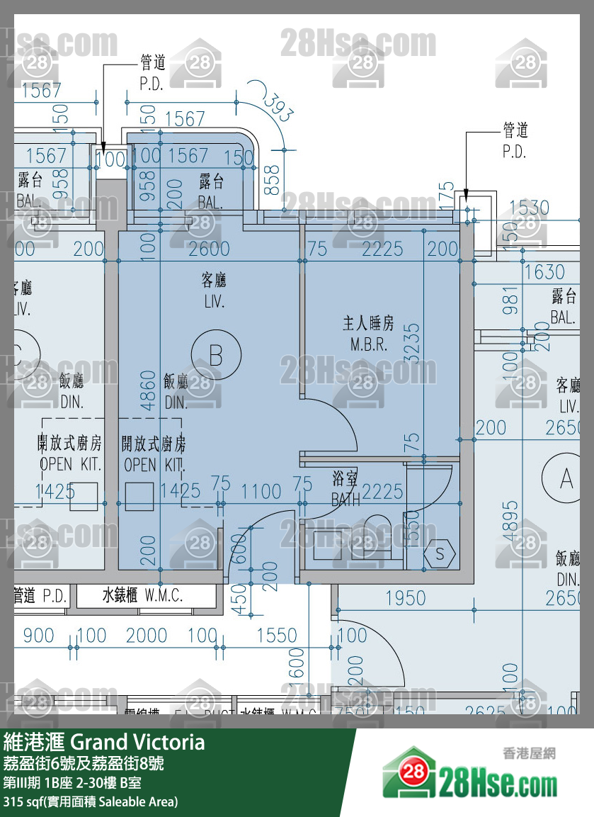 維港滙I 第III期 1B座 12樓 B室 平面圖
