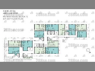 7座 (和睦楼) 4-24楼 平面图