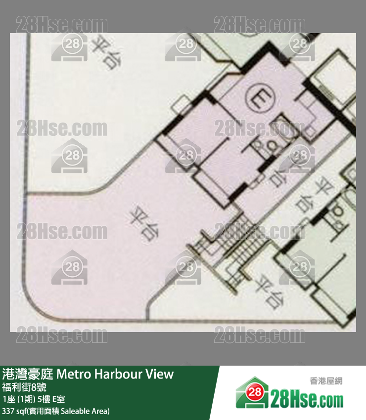 港湾豪庭 1座 (1期)5楼 E室 平面图