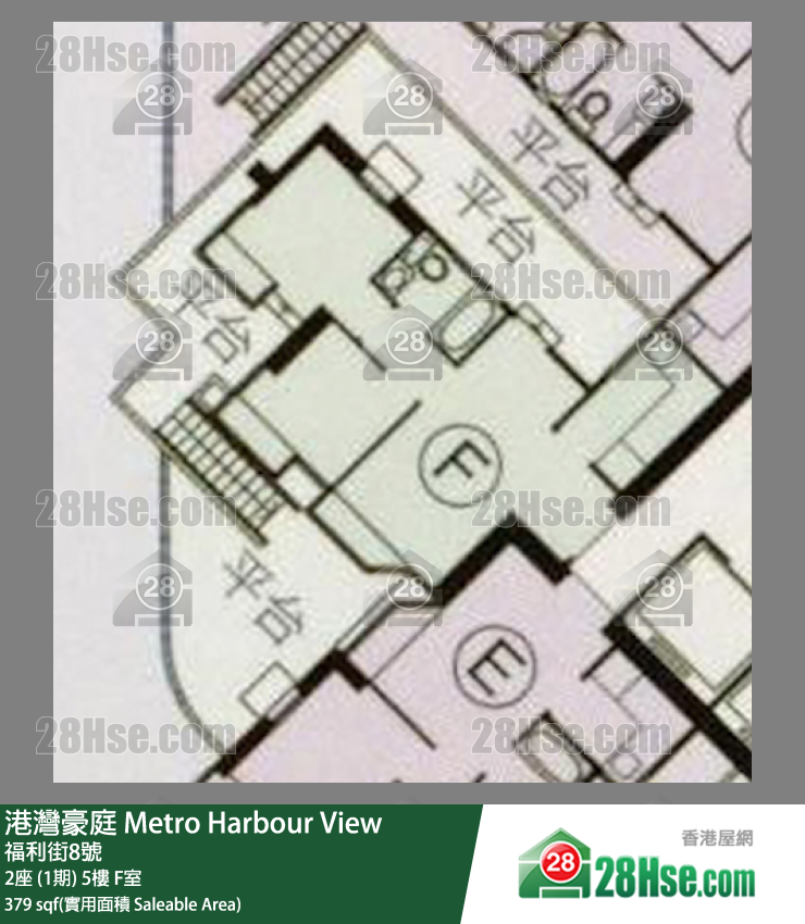 港湾豪庭 2座 (1期)5楼 F室 平面图