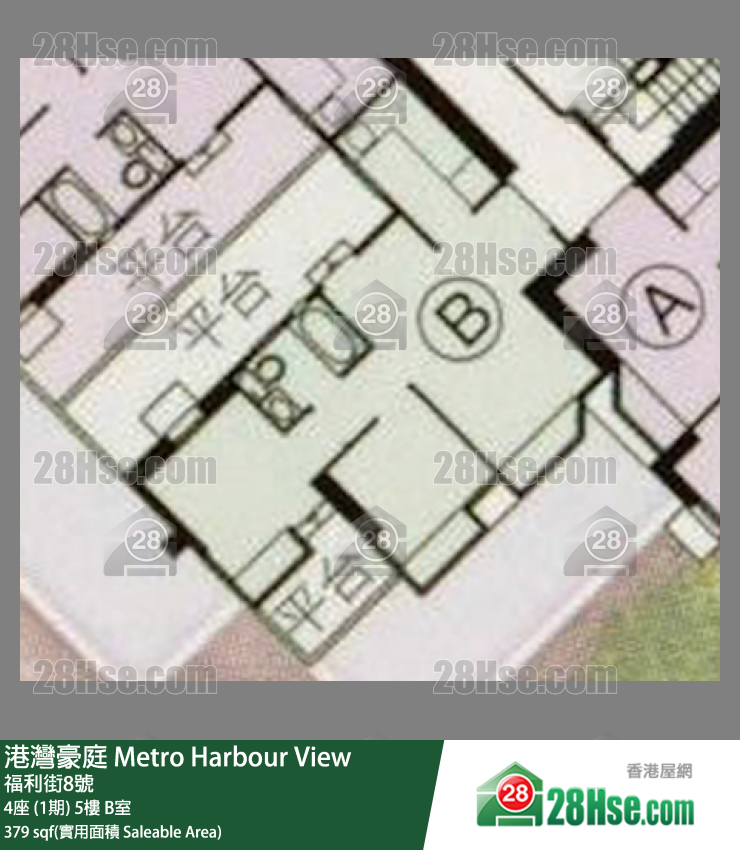 港湾豪庭 4座 (1期)5楼 B室 平面图