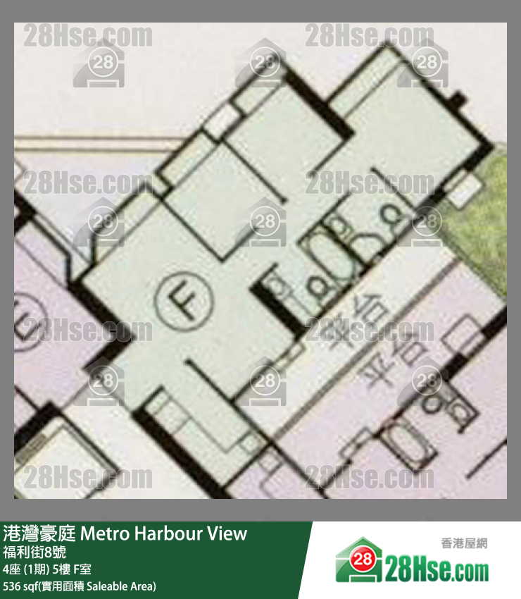 Metro Harbour View,  Flat F, 5/f, Block 4 FloorPlan