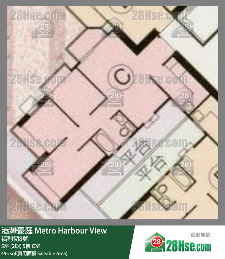 港湾豪庭 5座 (2期)5楼 C室 平面图
