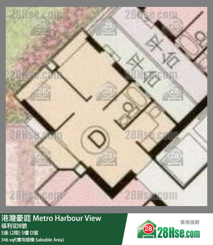 港湾豪庭 5座 (2期)5楼 D室 平面图
