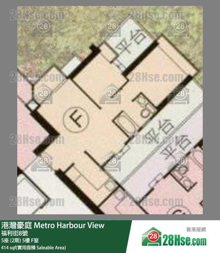 港湾豪庭 5座 (2期)5楼 F室 平面图