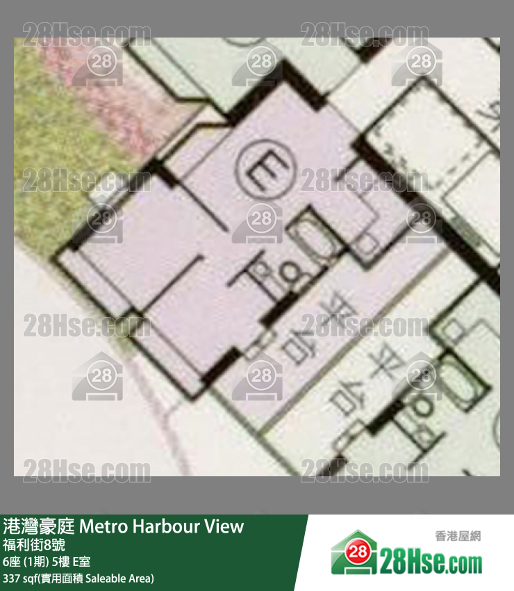 港湾豪庭 6座 (1期)5楼 E室 平面图