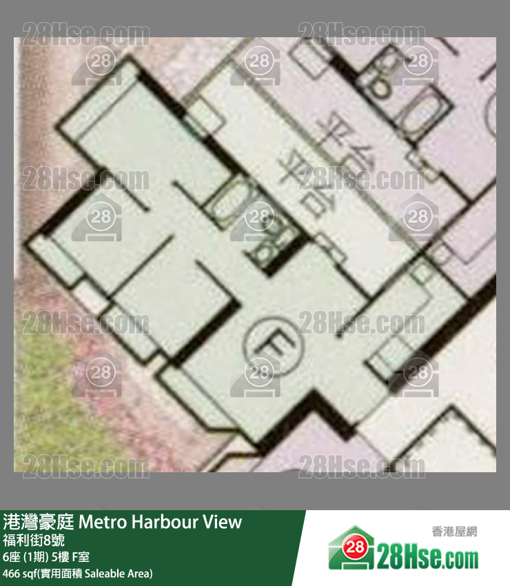 港湾豪庭 6座 (1期)5楼 F室 平面图