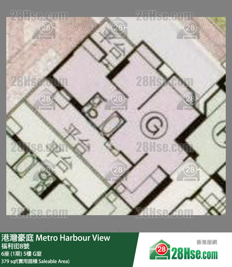 港湾豪庭 6座 (1期) 5楼 G室 平面图