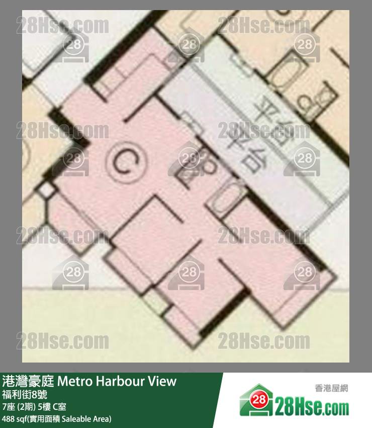 港湾豪庭 7座 (2期)5楼 C室 平面图