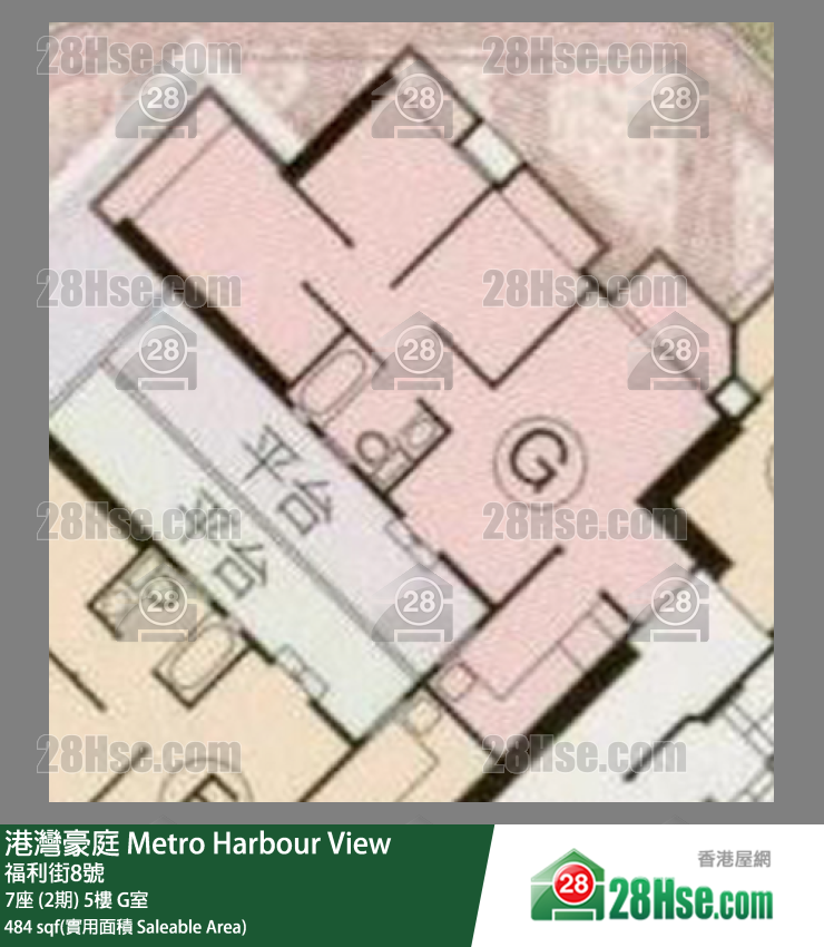 港湾豪庭 7座 (2期) 5楼 G室 平面图