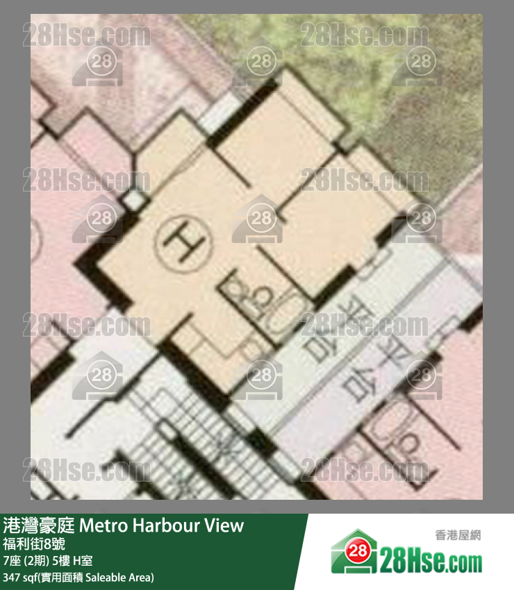 港湾豪庭 7座 (2期)5楼 H室 平面图