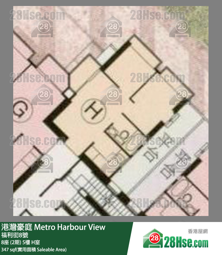 港湾豪庭 8座 (2期)5楼 H室 平面图