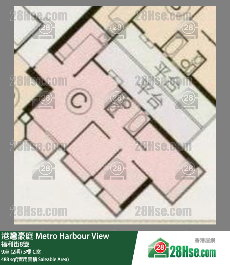 港湾豪庭 9座 (2期) 5楼 C室 平面图