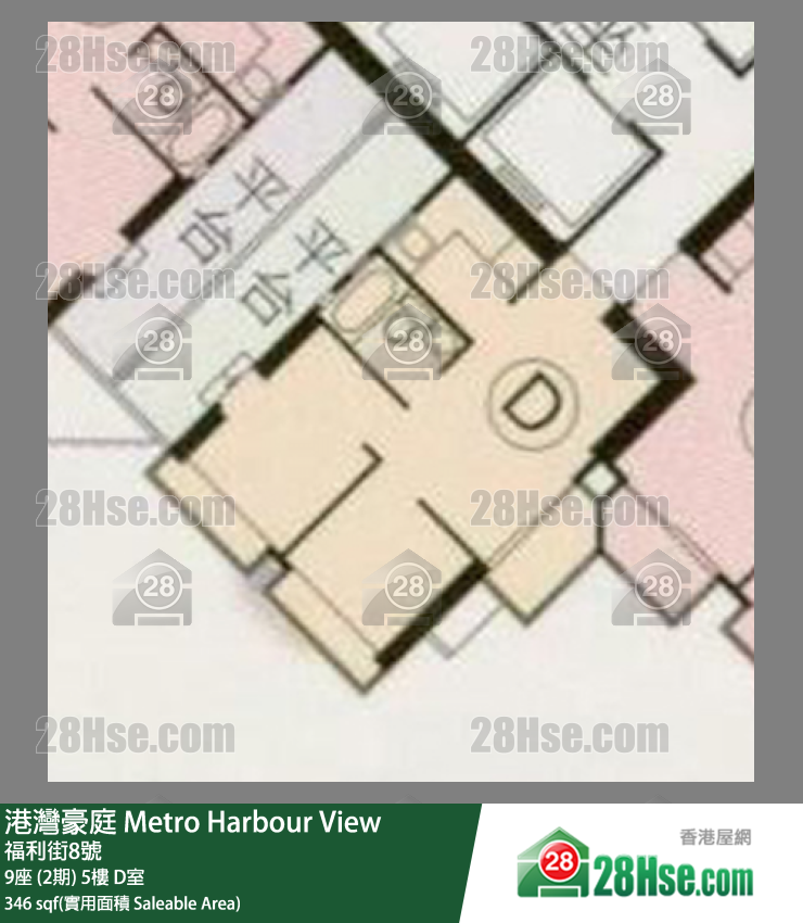 港湾豪庭 9座 (2期) 5楼 D室 平面图