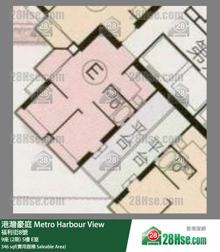 港湾豪庭 9座 (2期) 5楼 E室 平面图