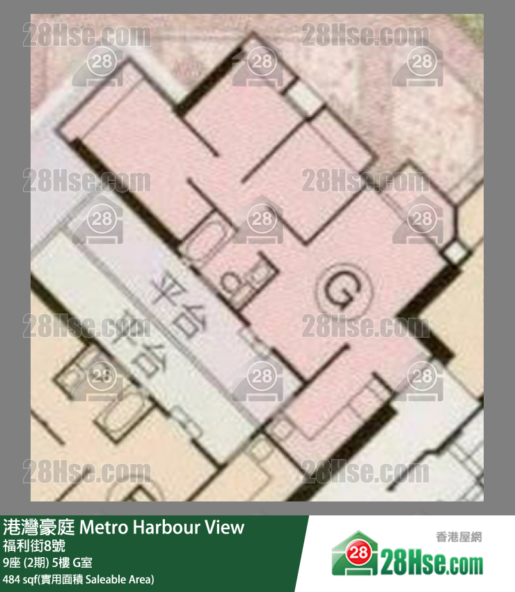 港湾豪庭 9座 (2期)5楼 G室 平面图