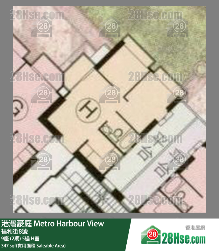 港湾豪庭 9座 (2期)5楼 H室 平面图