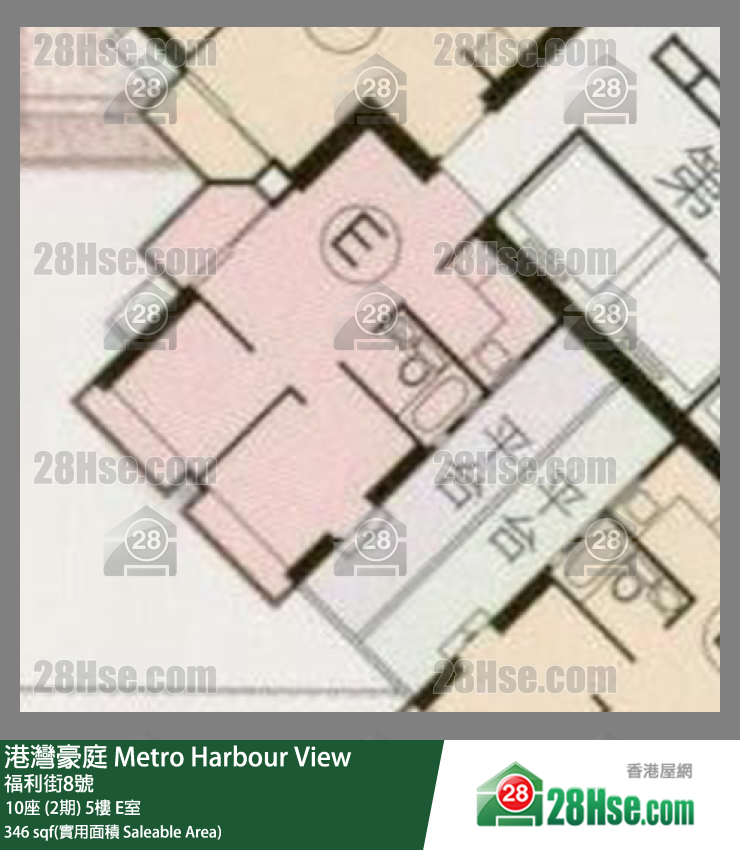 港湾豪庭 10座 (2期)5楼 E室 平面图