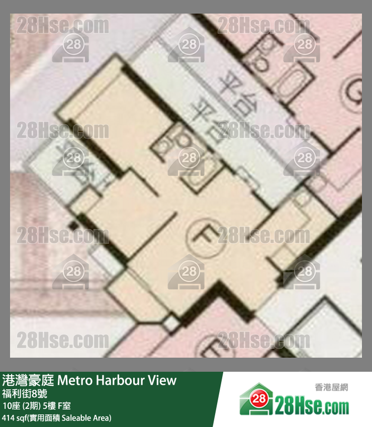 港湾豪庭 10座 (2期) 5楼 F室 平面图